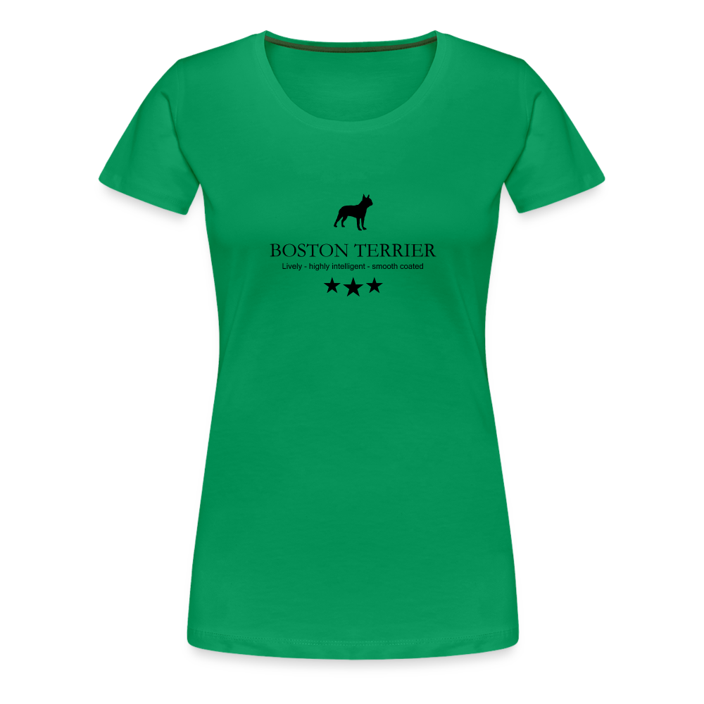 Women’s Premium T-Shirt - Boston Terrier - Lively, highly intelligent, smooth coated... - Kelly Green