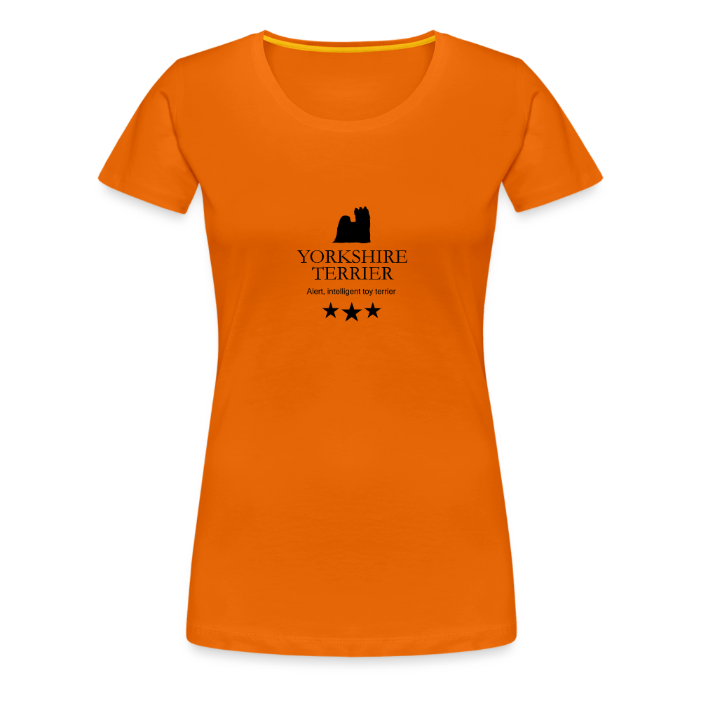 Women’s Premium T-Shirt - Yorkshire Terrier - Alert, intelligent toy terrier... - Orange