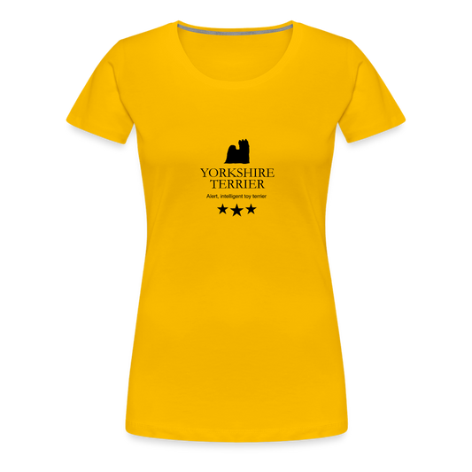 Women’s Premium T-Shirt - Yorkshire Terrier - Alert, intelligent toy terrier... - Sonnengelb