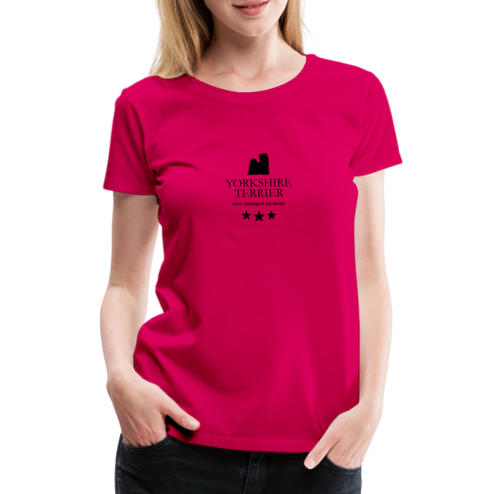 Women’s Premium T-Shirt - Yorkshire Terrier - Alert, intelligent toy terrier... - dunkles Pink