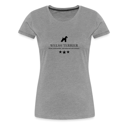 Women’s Premium T-Shirt - Welsh Terrier - Smart, workmanlike, well-balanced and compact... - Grau meliert