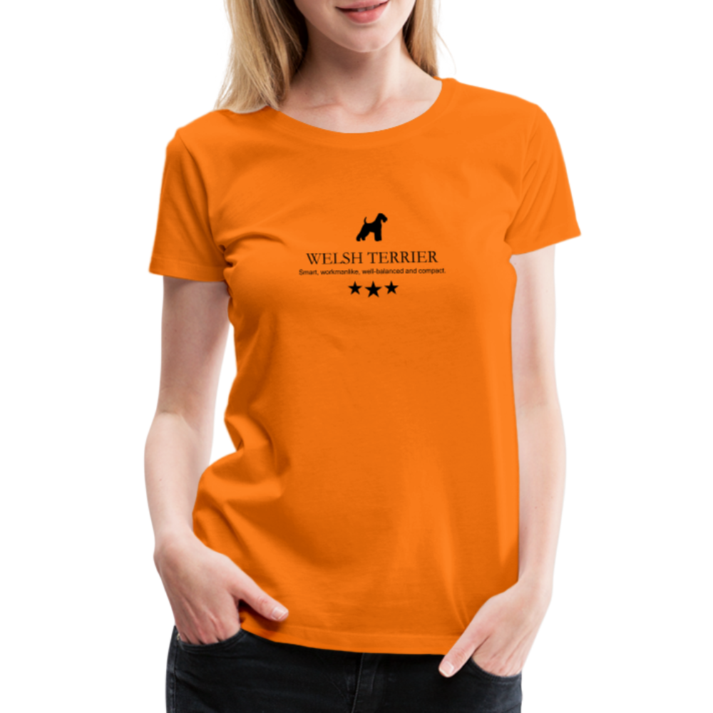 Women’s Premium T-Shirt - Welsh Terrier - Smart, workmanlike, well-balanced and compact... - Orange