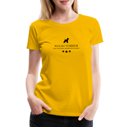 Women’s Premium T-Shirt - Welsh Terrier - Smart, workmanlike, well-balanced and compact... - Sonnengelb