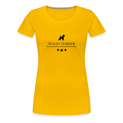 Women’s Premium T-Shirt - Welsh Terrier - Smart, workmanlike, well-balanced and compact... - Sonnengelb