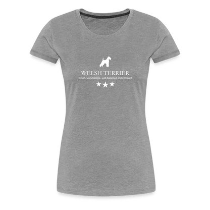 Women’s Premium T-Shirt - Welsh Terrier - Smart, workmanlike, well-balanced and compact... - Grau meliert