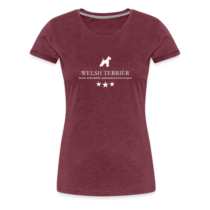Women’s Premium T-Shirt - Welsh Terrier - Smart, workmanlike, well-balanced and compact... - Bordeauxrot meliert