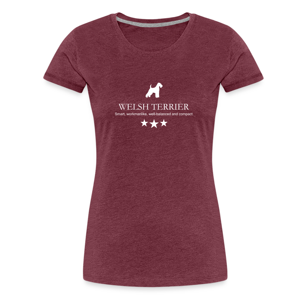 Women’s Premium T-Shirt - Welsh Terrier - Smart, workmanlike, well-balanced and compact... - Bordeauxrot meliert