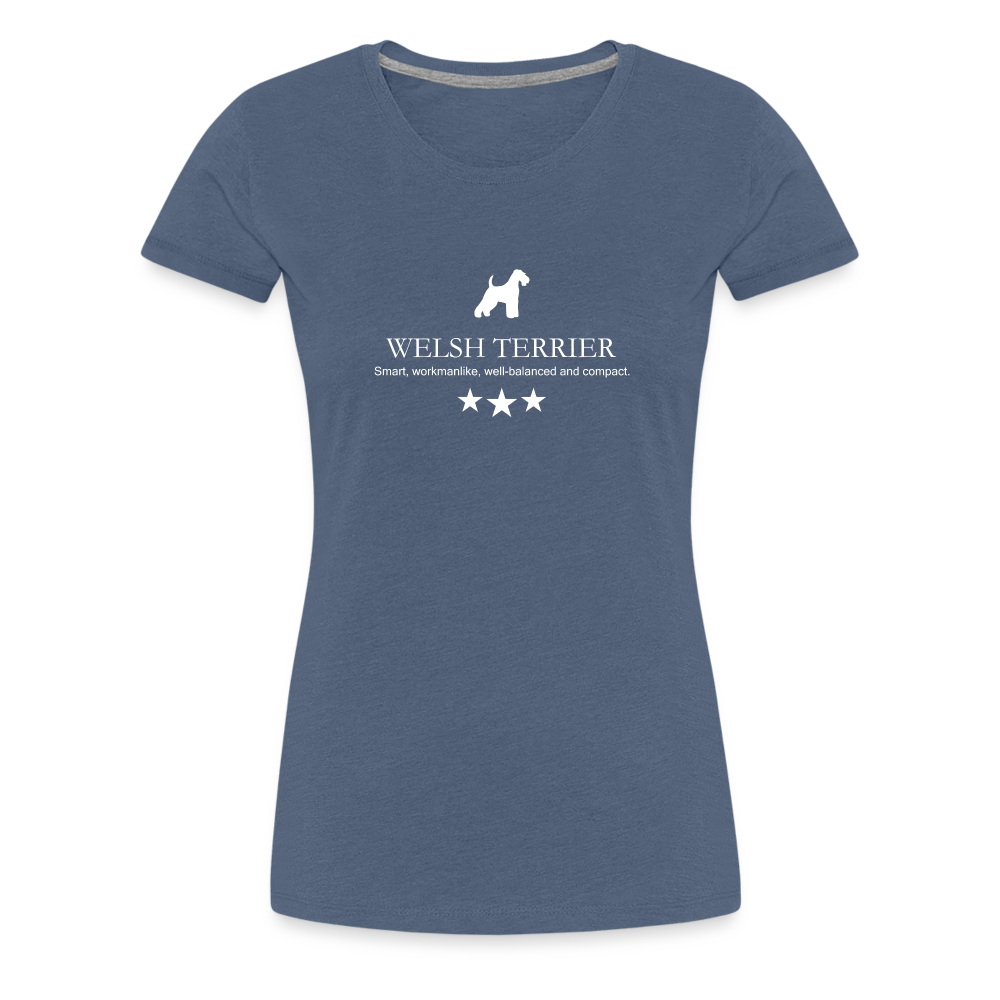 Women’s Premium T-Shirt - Welsh Terrier - Smart, workmanlike, well-balanced and compact... - Blau meliert