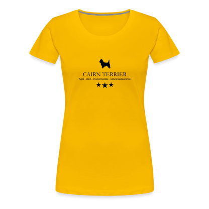 Women’s Premium T-Shirt - Cairn Terrier - Agile, alert, of workmanlinke... - Sonnengelb