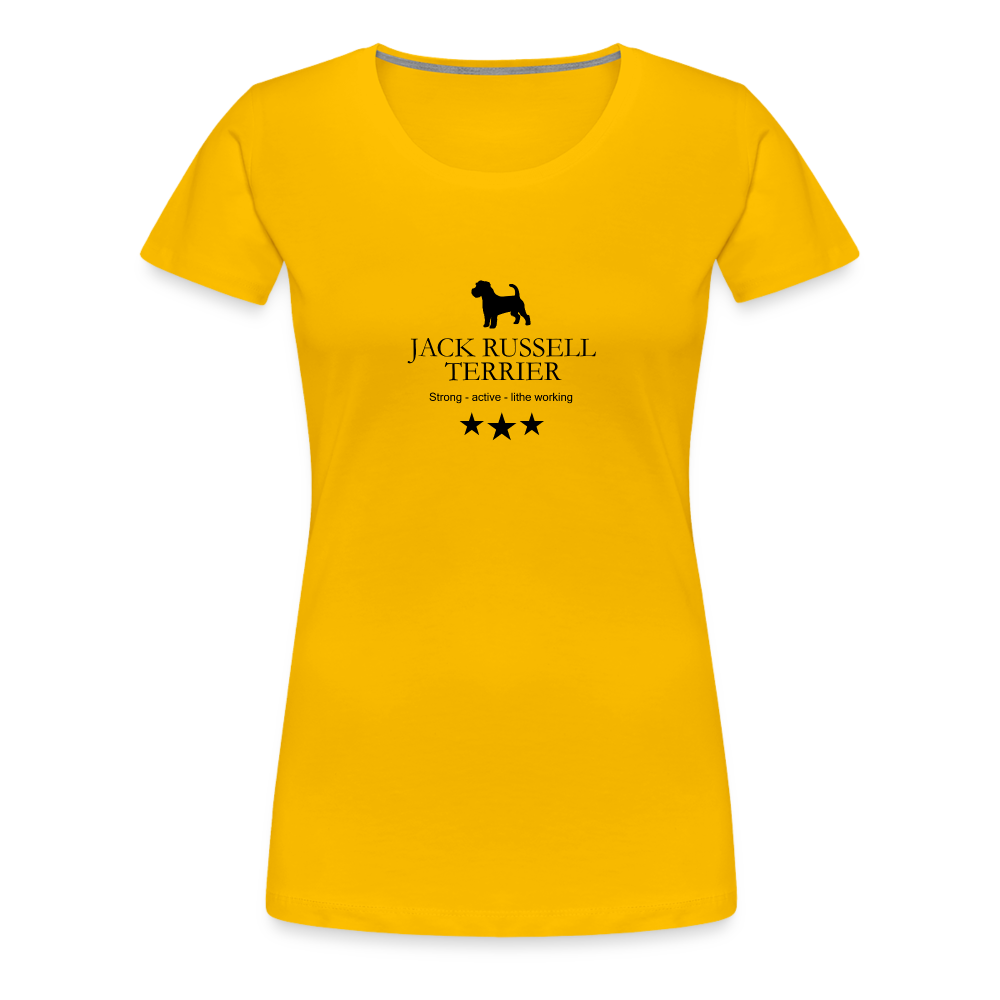 Women’s Premium T-Shirt - Jack Russell Terrier - Strong, active, lithe working... - Sonnengelb