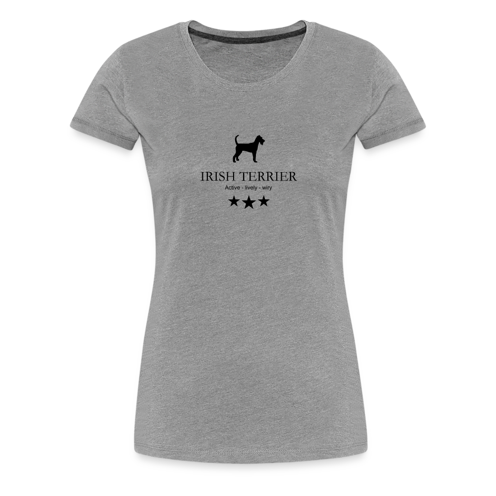 Women’s Premium T-Shirt - Irish Terrier - Active, lively, wiry... - Grau meliert