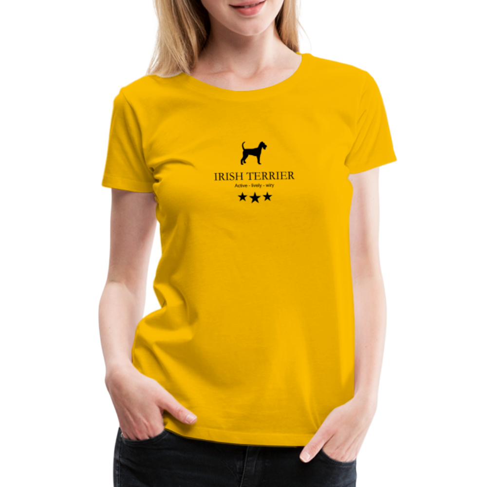 Women’s Premium T-Shirt - Irish Terrier - Active, lively, wiry... - Sonnengelb
