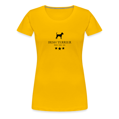 Women’s Premium T-Shirt - Irish Terrier - Active, lively, wiry... - Sonnengelb