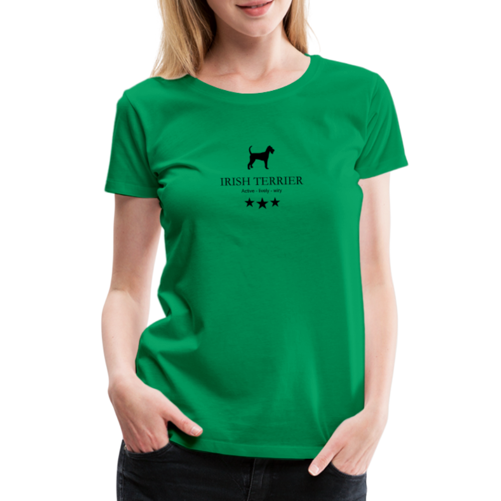 Women’s Premium T-Shirt - Irish Terrier - Active, lively, wiry... - Kelly Green