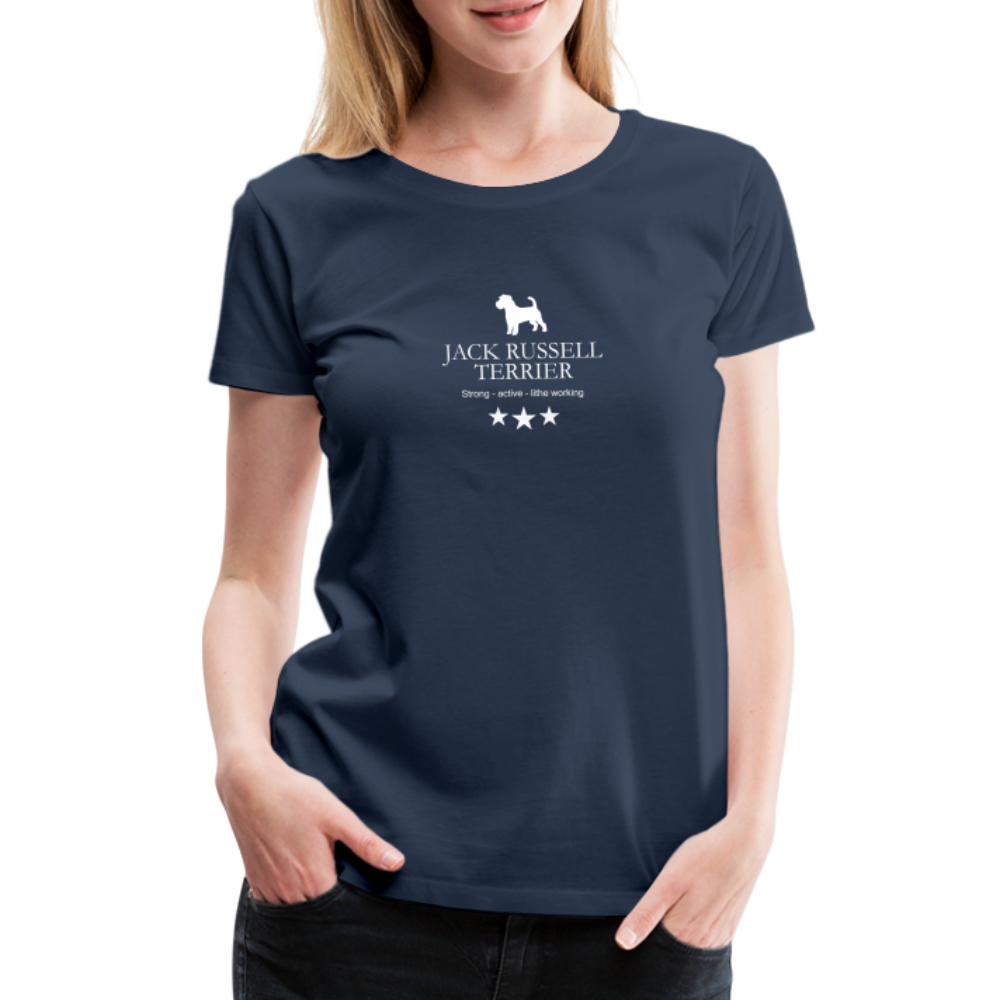 Women’s Premium T-Shirt - Jack Russell Terrier - Strong, active, lithe working... - Navy