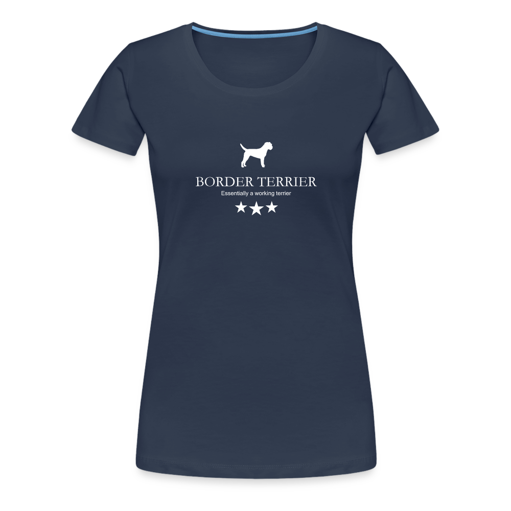Women’s Premium T-Shirt - Border Terrier - Essentially a working terrier... - Navy