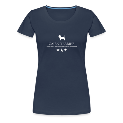 Women’s Premium T-Shirt - Cairn Terrier - Agile, alert, of workmanlinke... - Navy