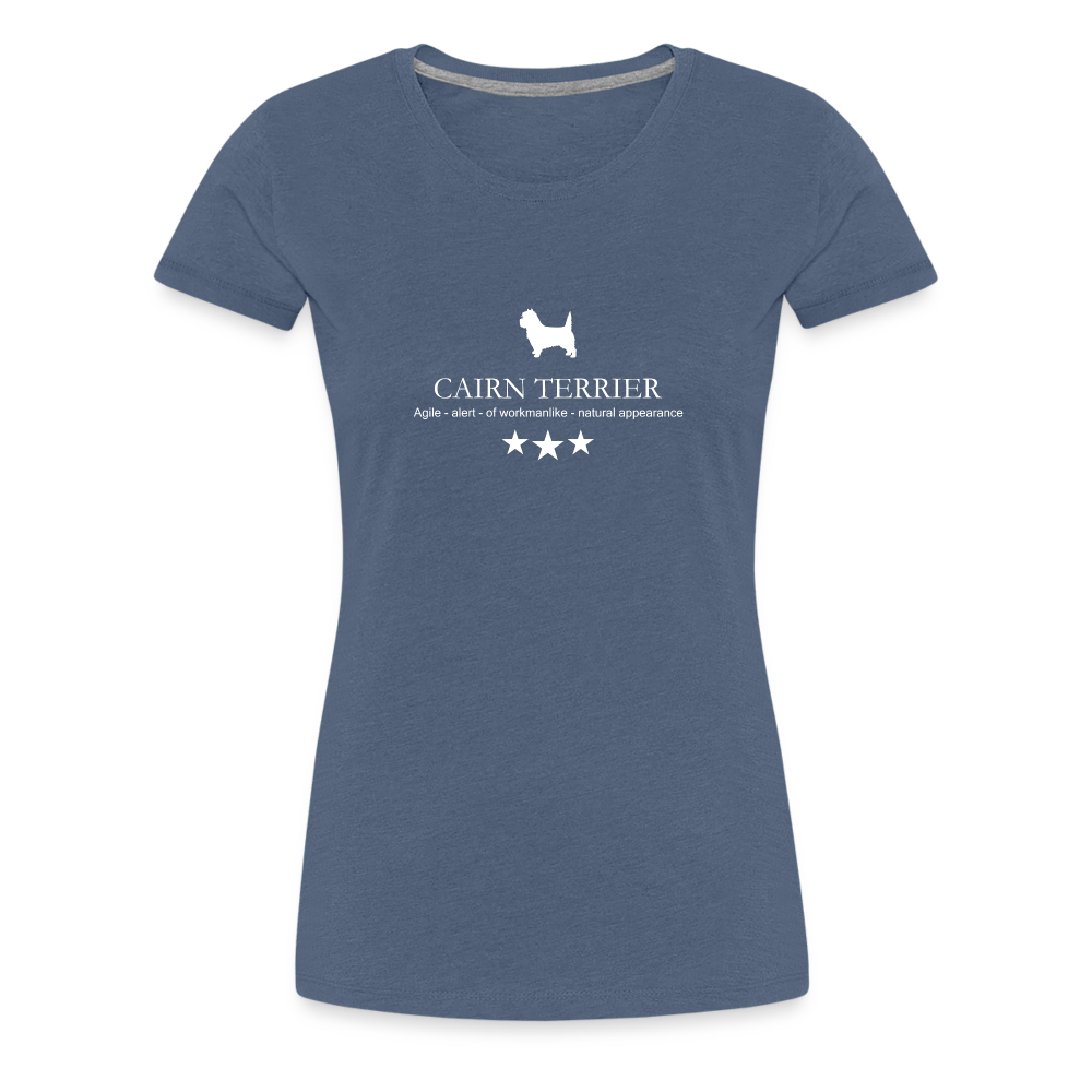 Women’s Premium T-Shirt - Cairn Terrier - Agile, alert, of workmanlinke... - Blau meliert