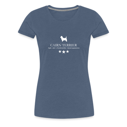 Women’s Premium T-Shirt - Cairn Terrier - Agile, alert, of workmanlinke... - Blau meliert