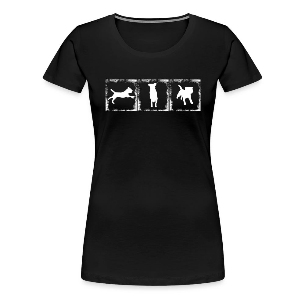 Women’s Premium T-Shirt - Border Terrier in action - Schwarz