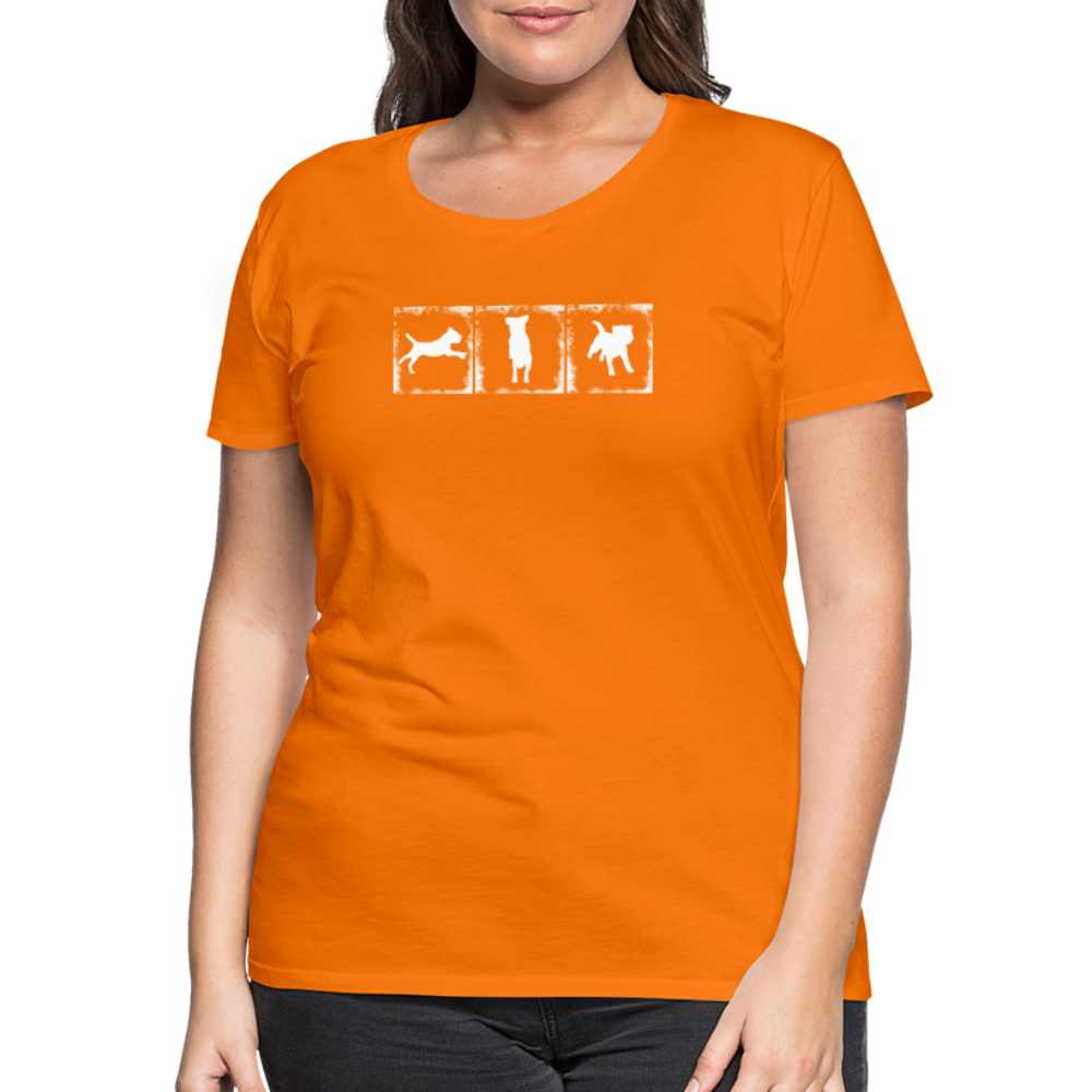 Women’s Premium T-Shirt - Border Terrier in action - Orange