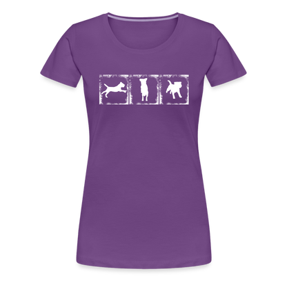 Women’s Premium T-Shirt - Border Terrier in action - Lila