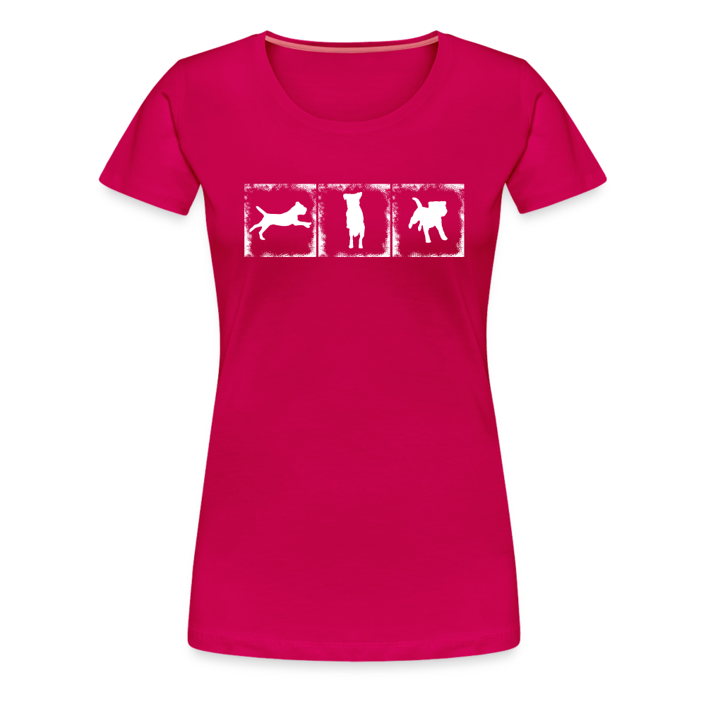 Women’s Premium T-Shirt - Border Terrier in action - dunkles Pink