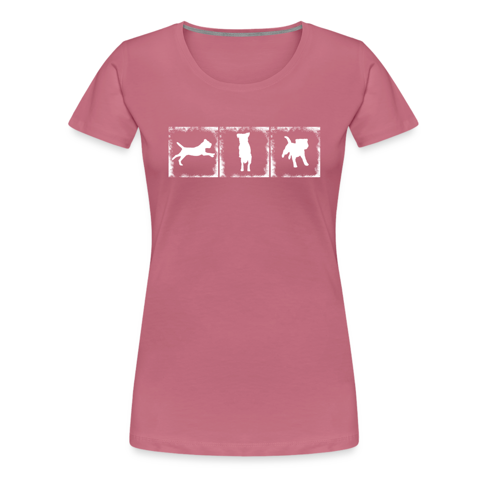 Women’s Premium T-Shirt - Border Terrier in action - Malve