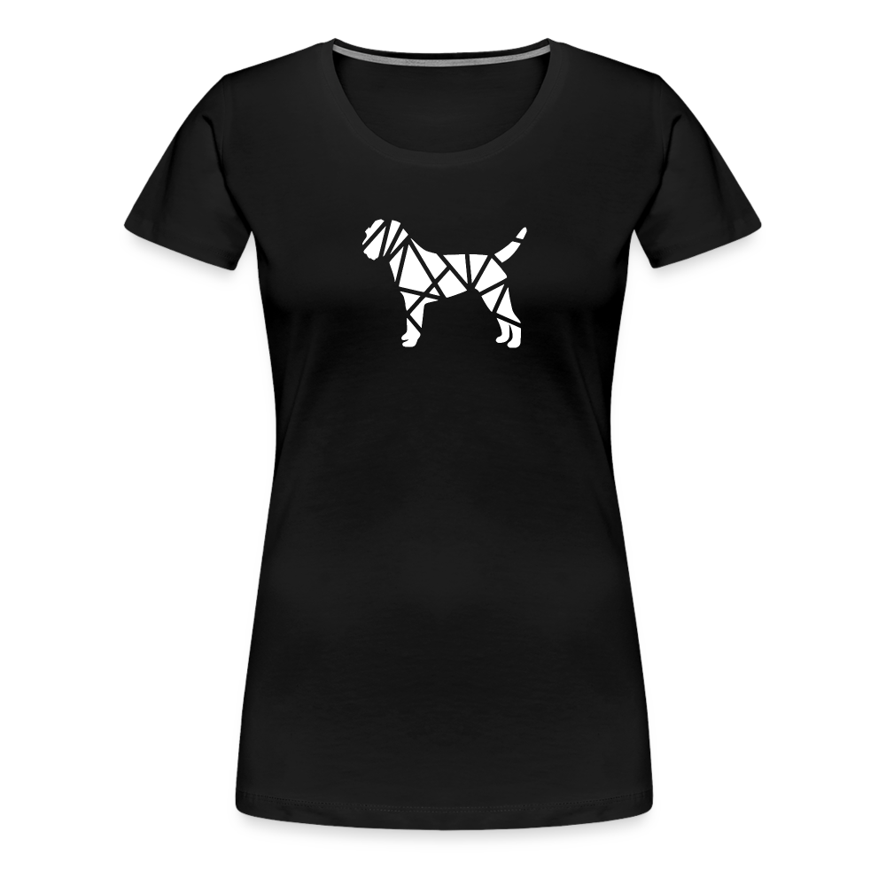 Women’s Premium T-Shirt - Border Terrier geometrisch - Schwarz