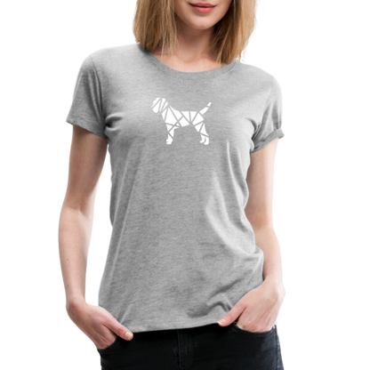 Women’s Premium T-Shirt - Border Terrier geometrisch - Grau meliert