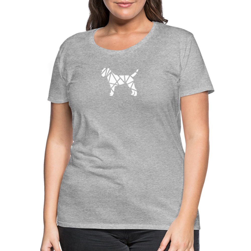 Women’s Premium T-Shirt - Border Terrier geometrisch - Grau meliert