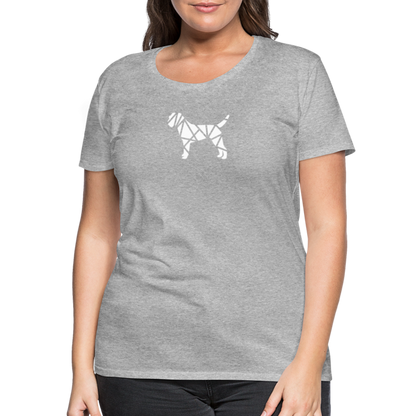 Women’s Premium T-Shirt - Border Terrier geometrisch - Grau meliert