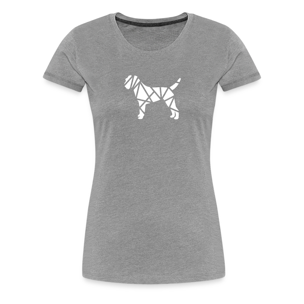 Women’s Premium T-Shirt - Border Terrier geometrisch - Grau meliert