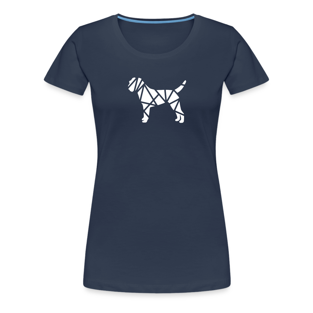 Women’s Premium T-Shirt - Border Terrier geometrisch - Navy