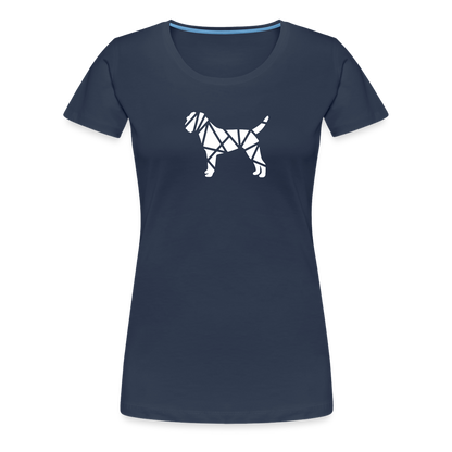 Women’s Premium T-Shirt - Border Terrier geometrisch - Navy