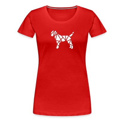 Women’s Premium T-Shirt - Border Terrier geometrisch - Rot