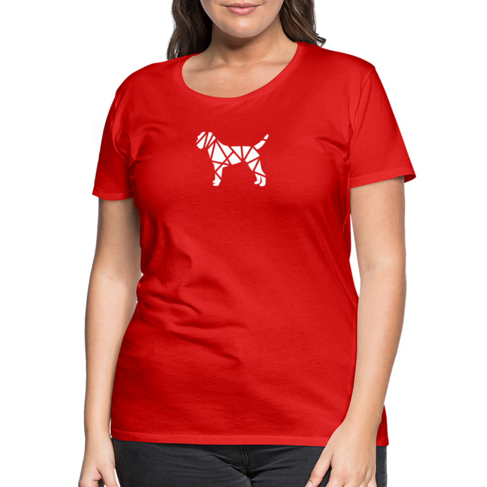 Women’s Premium T-Shirt - Border Terrier geometrisch - Rot