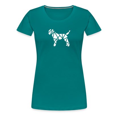 Women’s Premium T-Shirt - Border Terrier geometrisch - Divablau