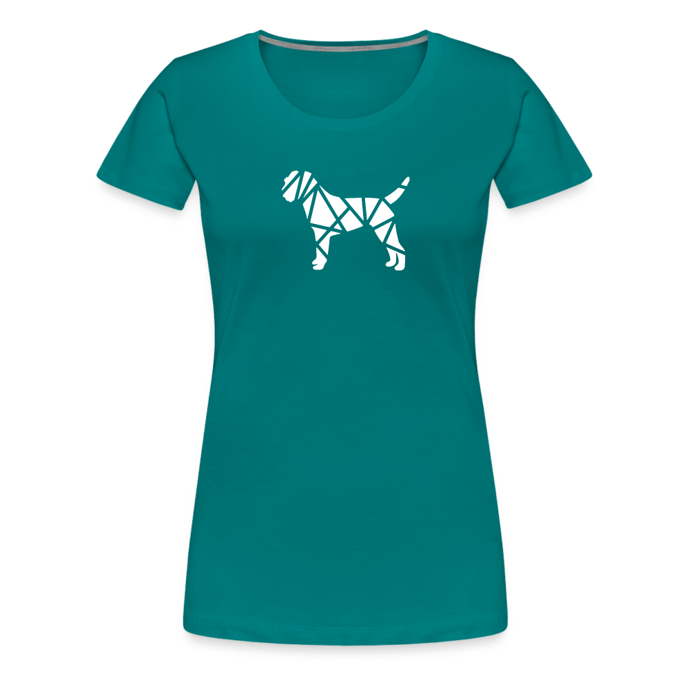 Women’s Premium T-Shirt - Border Terrier geometrisch - Divablau