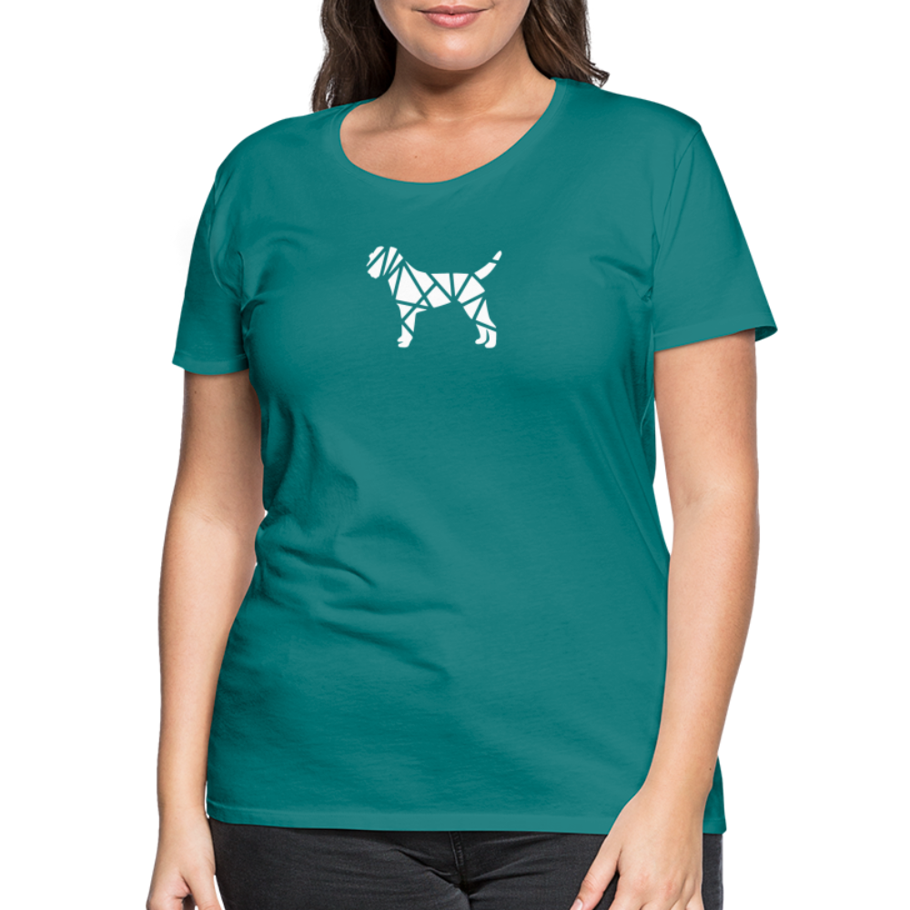 Women’s Premium T-Shirt - Border Terrier geometrisch - Divablau