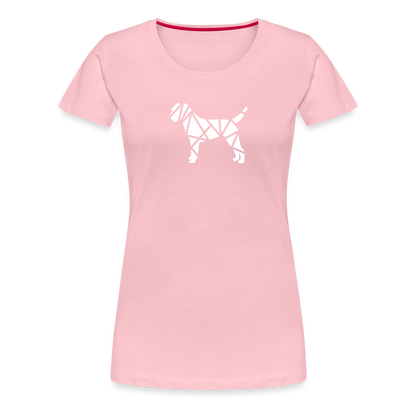 Women’s Premium T-Shirt - Border Terrier geometrisch - Hellrosa