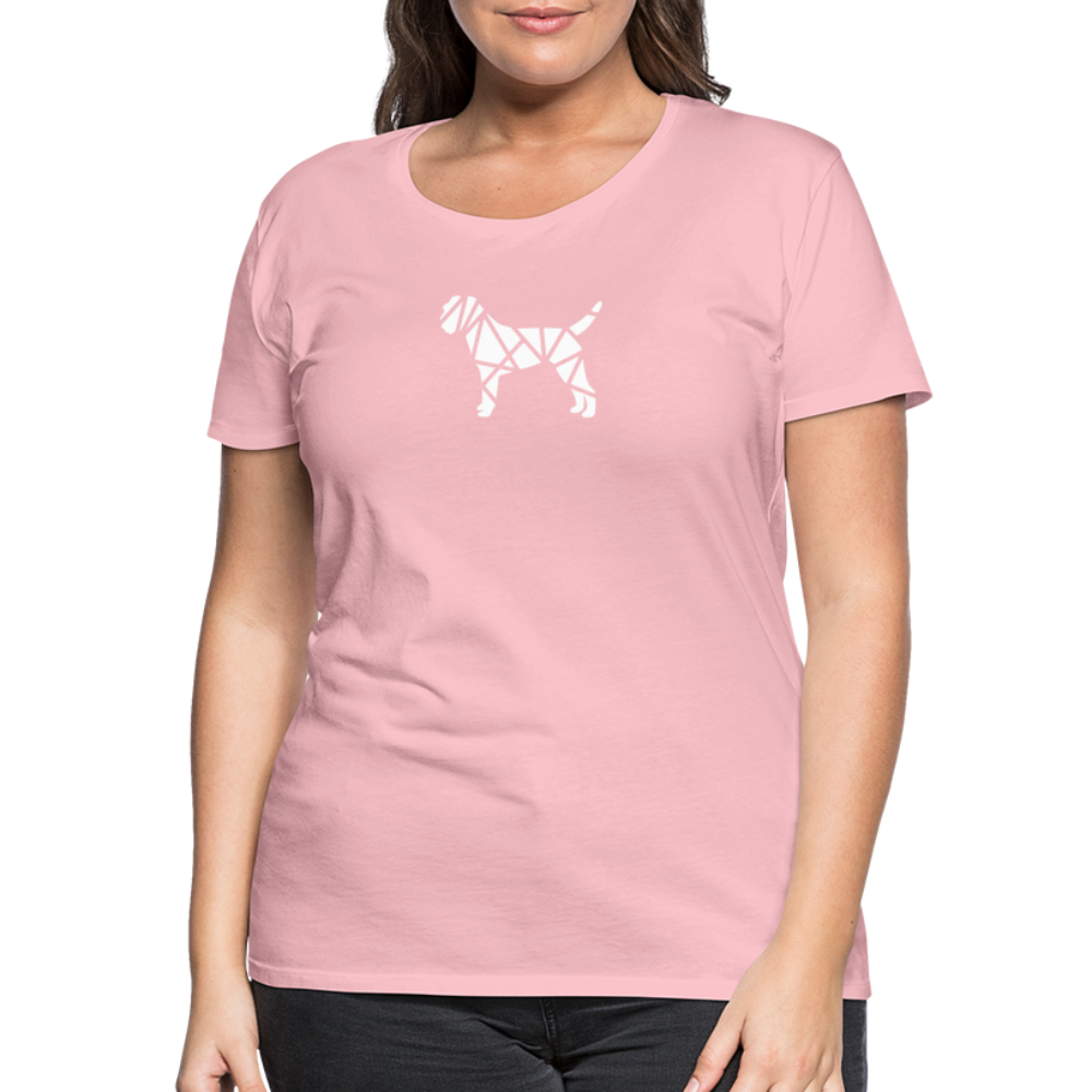 Women’s Premium T-Shirt - Border Terrier geometrisch - Hellrosa