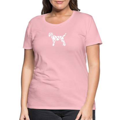 Women’s Premium T-Shirt - Border Terrier geometrisch - Hellrosa