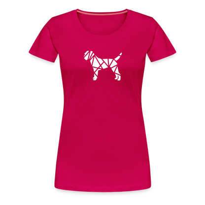 Women’s Premium T-Shirt - Border Terrier geometrisch - dunkles Pink