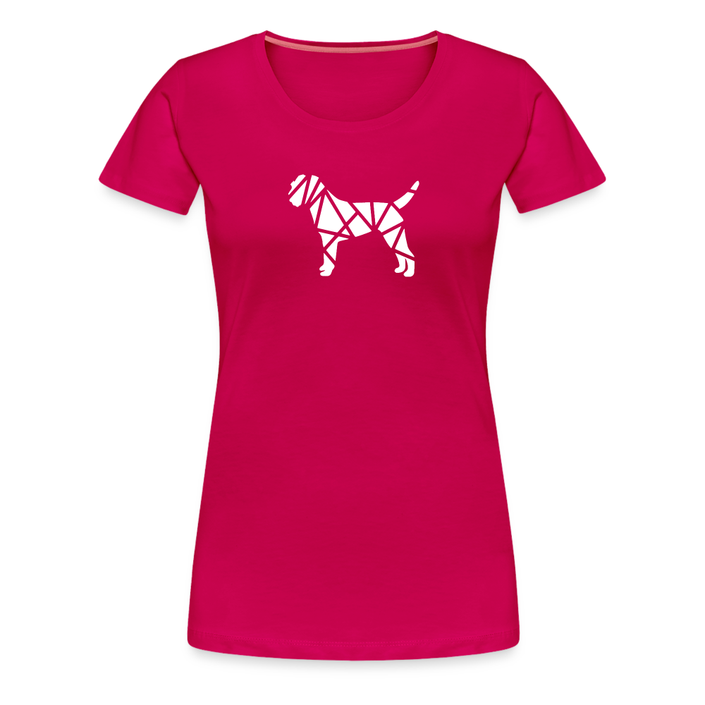 Women’s Premium T-Shirt - Border Terrier geometrisch - dunkles Pink