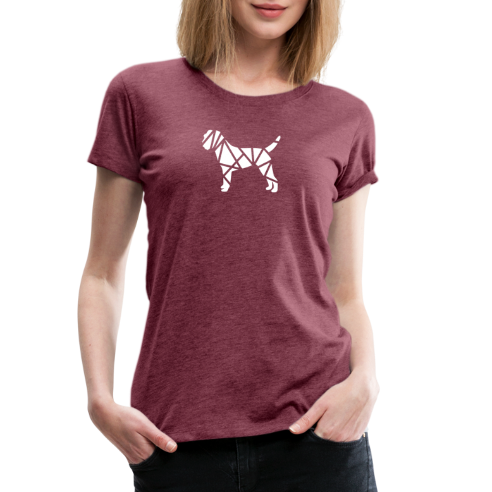 Women’s Premium T-Shirt - Border Terrier geometrisch - Bordeauxrot meliert