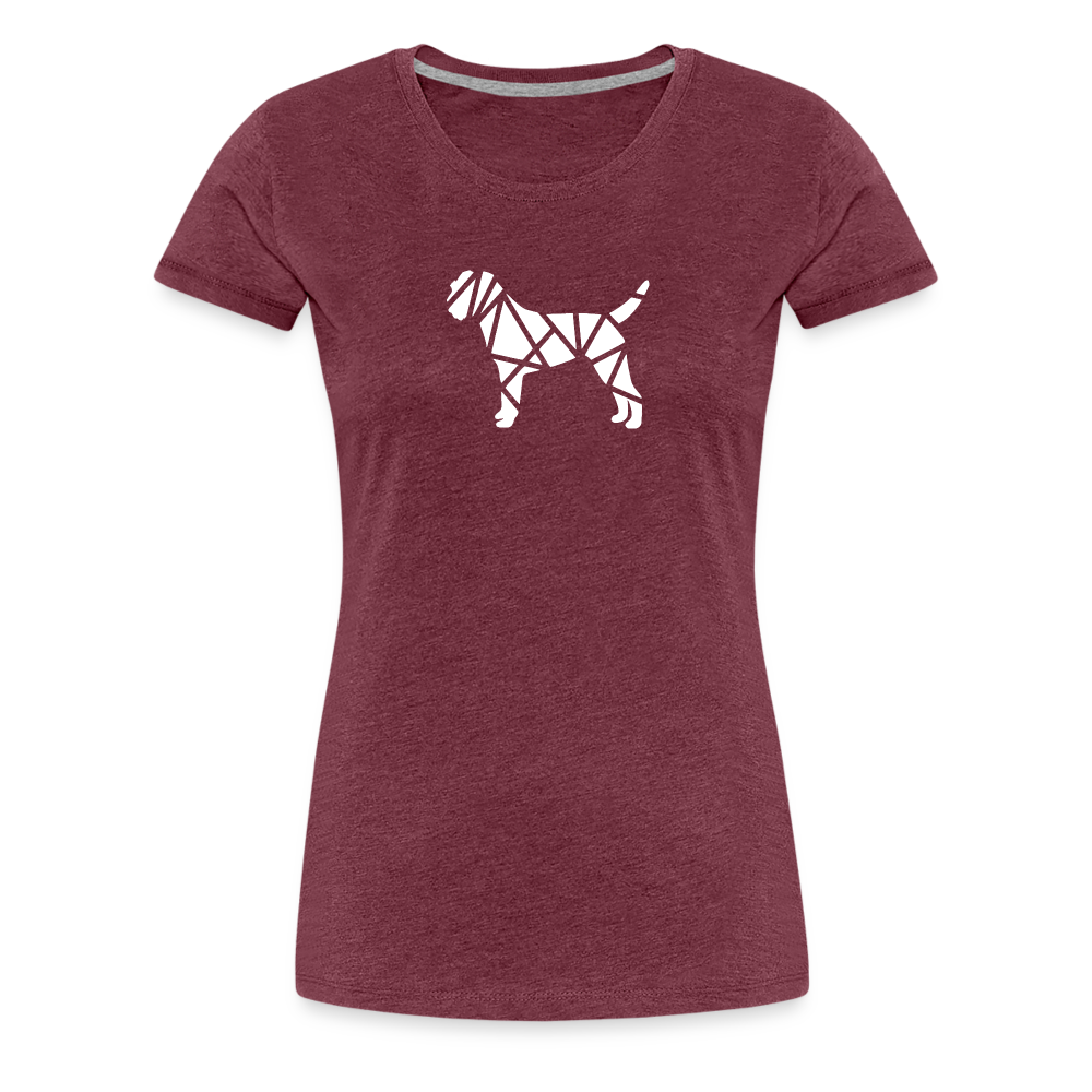 Women’s Premium T-Shirt - Border Terrier geometrisch - Bordeauxrot meliert