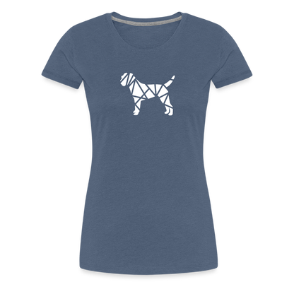 Women’s Premium T-Shirt - Border Terrier geometrisch - Blau meliert