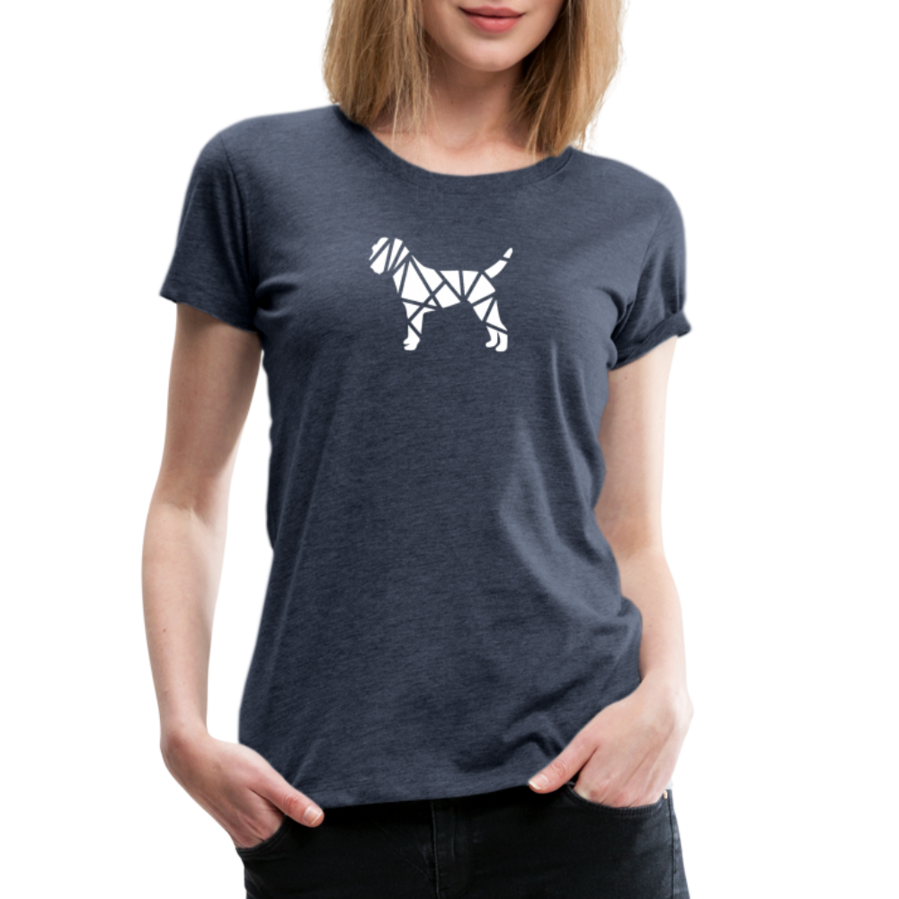 Women’s Premium T-Shirt - Border Terrier geometrisch - Blau meliert