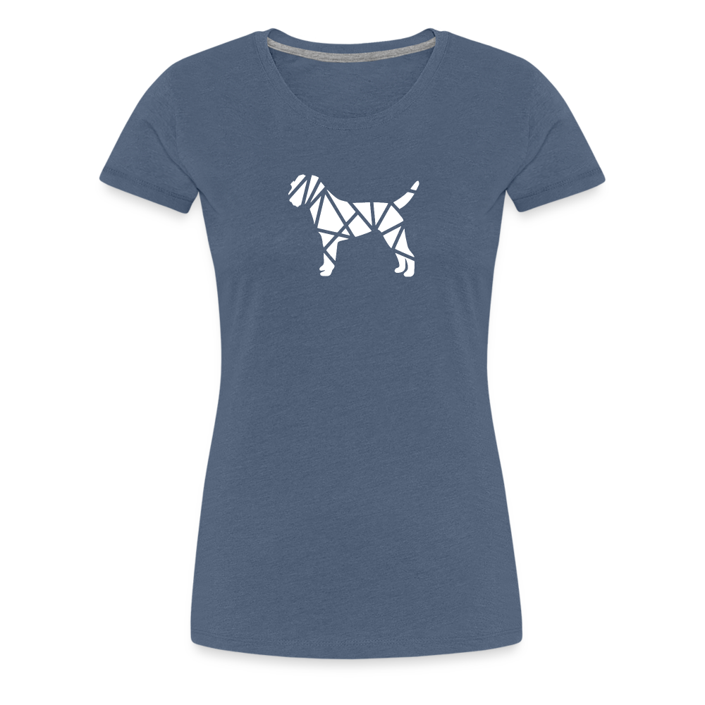 Women’s Premium T-Shirt - Border Terrier geometrisch - Blau meliert